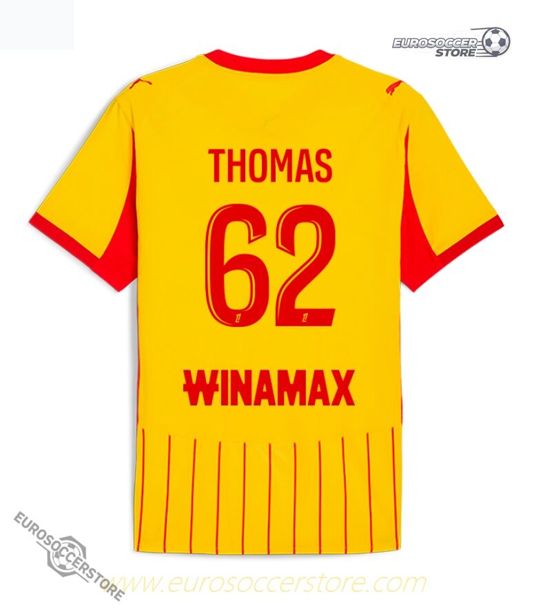 RC Lens 25-26 Season Home THOMAS 62 Football Jersey
