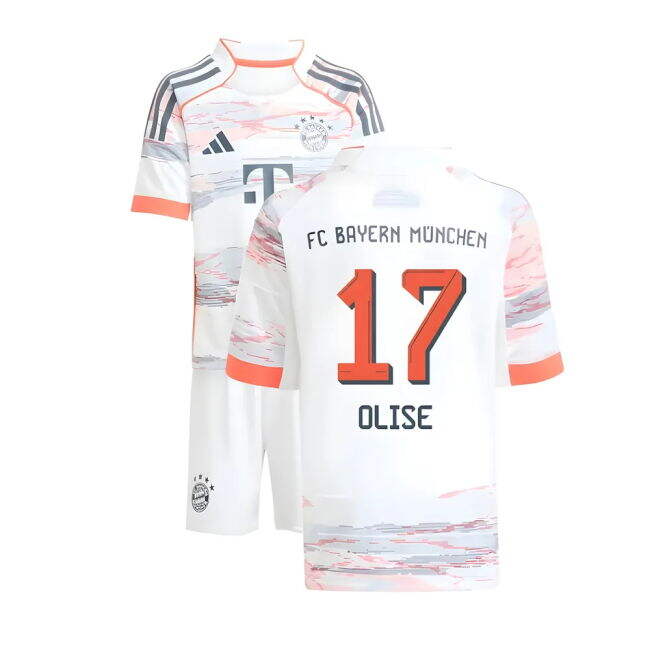 2025-2026 Bayern Away Kit (Olise 17) Reinforced Seams Quick Dry