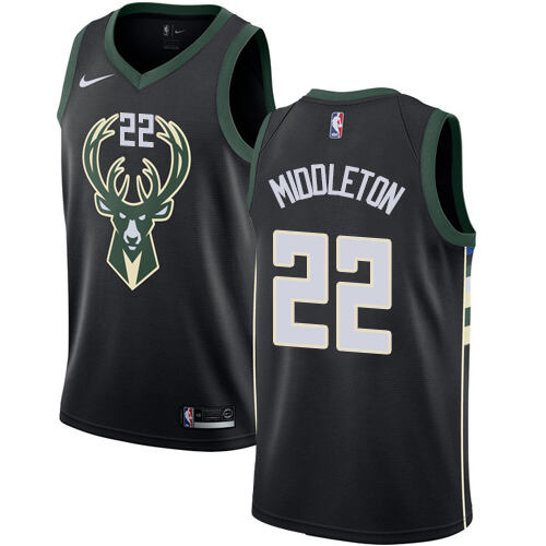 Bucks #22 Khris Middleton Top-Grade 2024 Statement NBA Jersey - Black