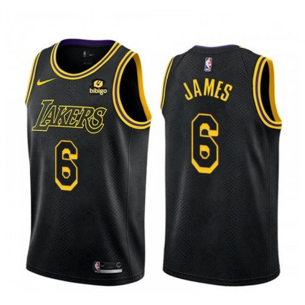 Elite Los Angeles Lakers LeBron James6 Jersey Black - Fan Favorite