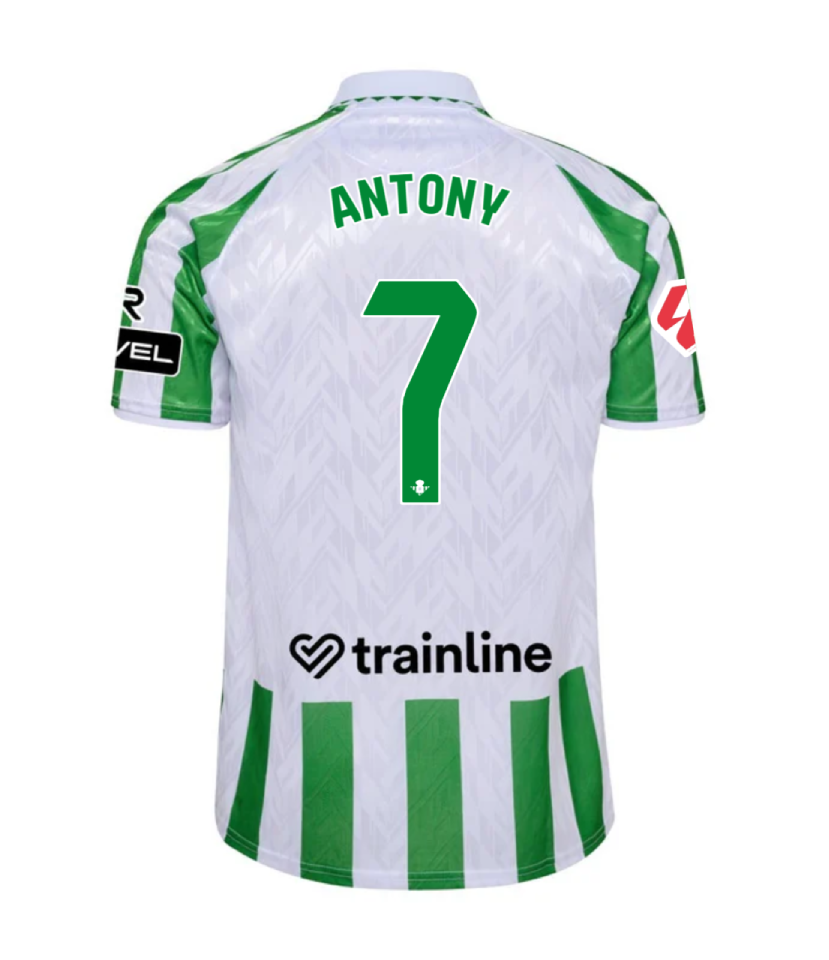 Real Betis 24-25 Season Home Jersey Featuring ANTONY #7
