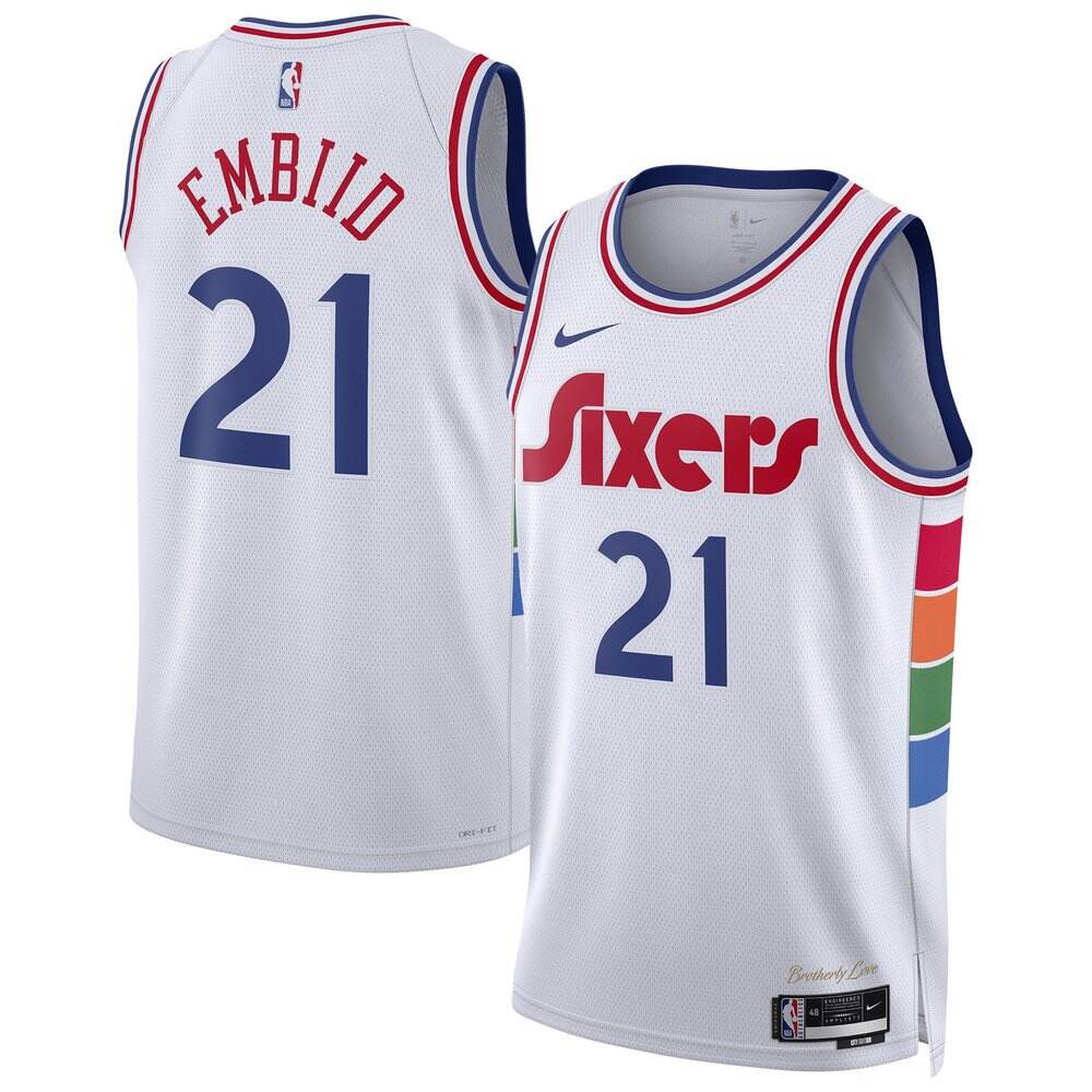 Joel Embiid Philadelphia 76ers White Jersey - City Edition - NBA Collection