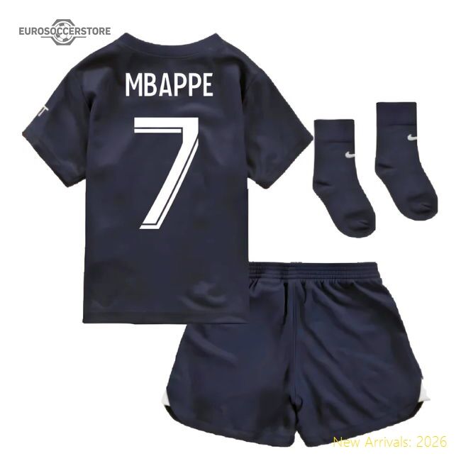 Genuine Fan-Favorite 2022-2023 Psg Infants Home Kit (Mbappe 7)