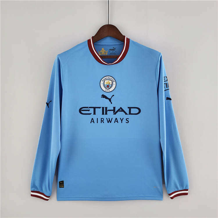 Manchester City 2223 Home Long Sleeve Shirt - Official Replica 21843