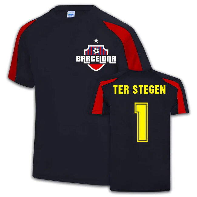 Barcelona Football Shirt (Ter Stegen 1) Stretch Fabric Seams