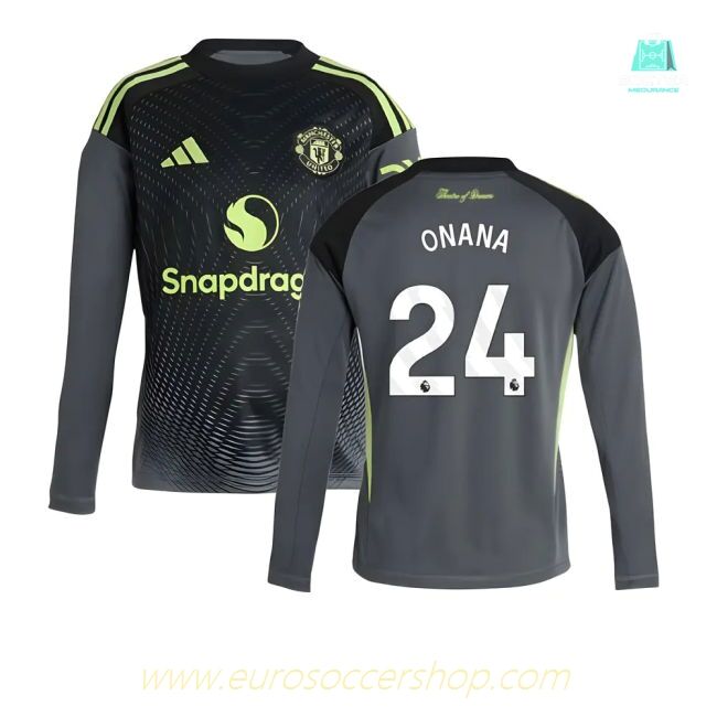 2025-2026 Man Utd Home Goalkeeper Shirt (Grey) - Kids (Onana 24)