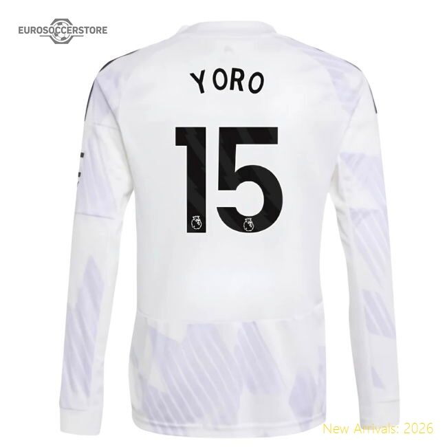 Premium 2025-2026 Man Utd Long Sleeve Away Shirt (kids) (yoro 15)