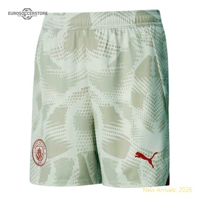 Premium 2024-2025 Man City Away Goalkeeper Shorts (alpine Snow)