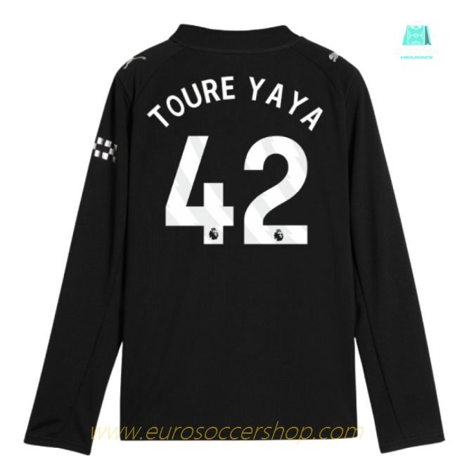 2025-2026 Man City Long Sleeve Away Shirt (Kids) (Toure Yaya 42)