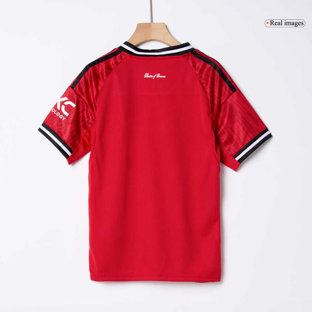 Manchester United Home Kids Soccer Jerseys Kit 2025/26