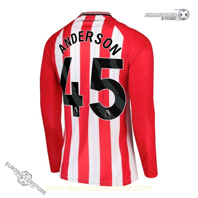Sunderland 25-26 Season Home Long Sleeve Football Jersey - ANDERSON #45