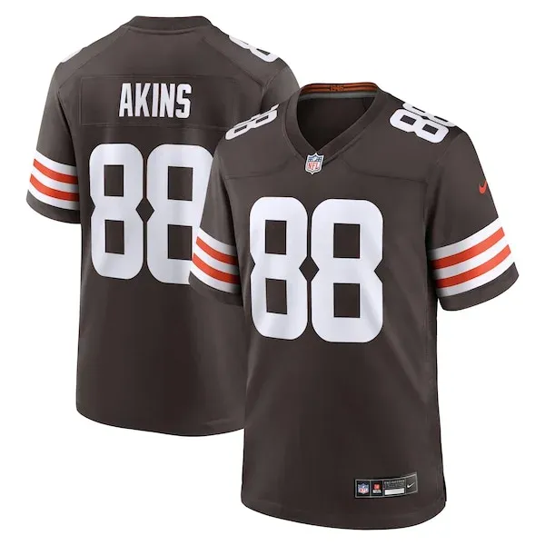 None Jordan Akins Game Jersey - Brown | NFL Player Jersey | NFL Footba