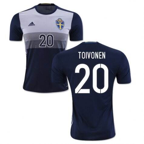 Sweden Away 2016 Toivonen 20 Soccer Jersey Shirt - Official Replica