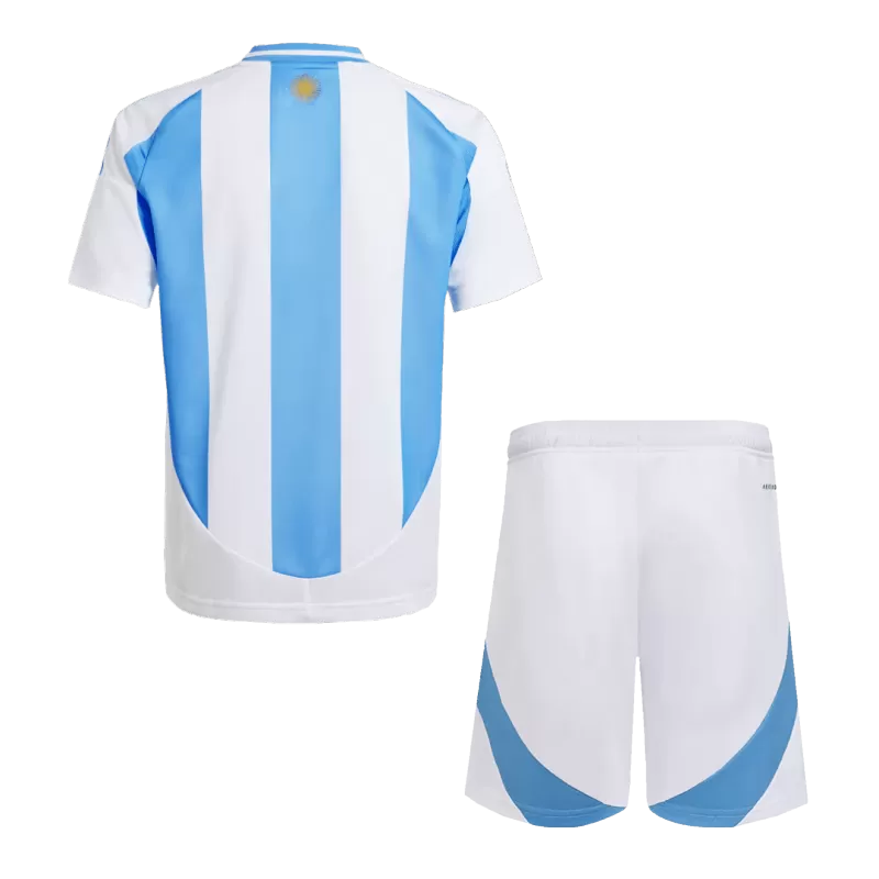 Argentina Home Kids Soccer Jerseys Kit Copa America 2024 Authentic Kit