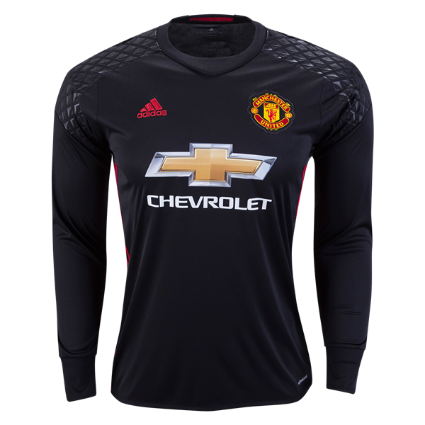 Manchester United Black Goalkeeper 2016-17 LS Soccer Jersey Shirt -