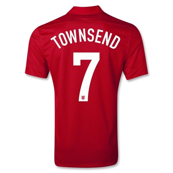 2013 England 7 TOWNSEND Away Red Jersey Shirt - Official Replica 4407
