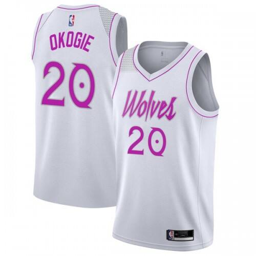 T-Wolves #20 Josh Okogie Professional 2024 Earned NBA Jersey - White