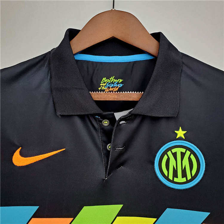 Inter Milan 21-22 Third Black Soccer Jersey Football Shirt - Official