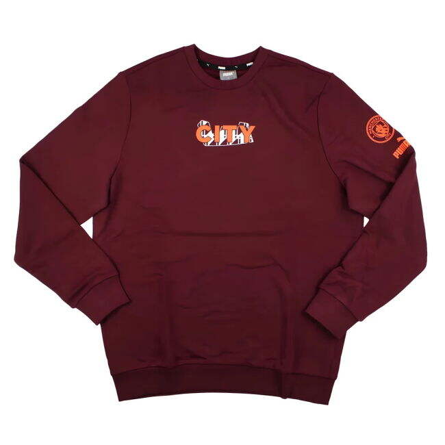 retro 2023-2024 Man City FtblCore Graphic Crew Sweat (Aubergine)