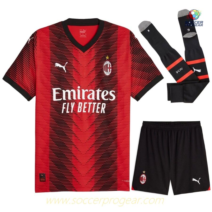 AC Milan Children Home Soccer Jersey Set Team Jersey 2023 2024