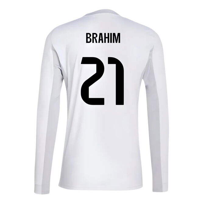 2025-2026 Real Madrid Long Sleeve Home Shirt (Brahim 21)