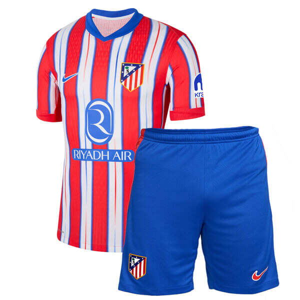 Kids Atletico Madrid 2425 Home Soccer Kit ShirtShorts - Official