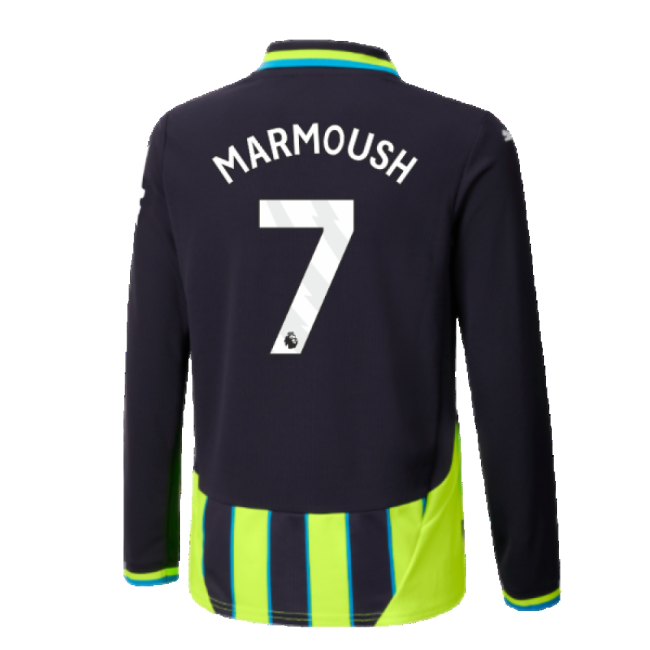 Match Quality Football Man City Away Long Sleeve Shirt Kids Marmou...