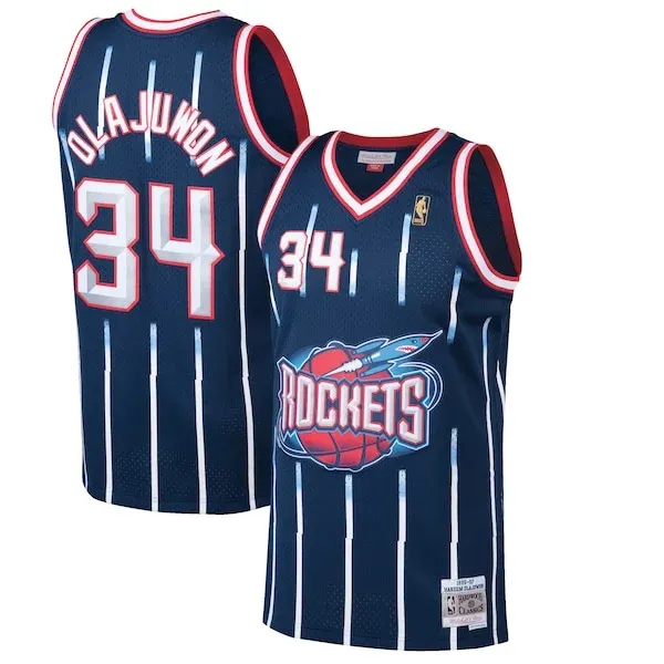 Hakeem Olajuwon HOU Swingman Jersey - genuine NBA - Navy basketball