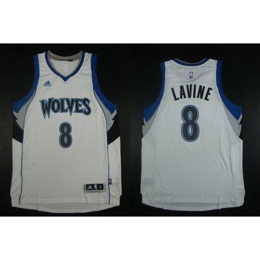 Timberwolves #8 Zach LaVine White Home Stitched NBA Jersey