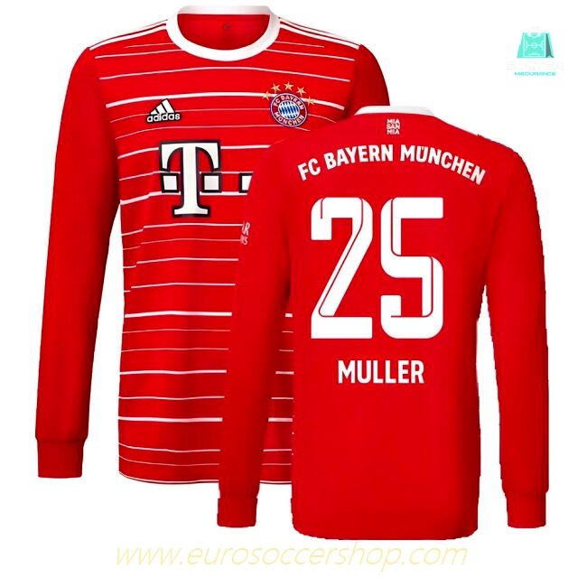 2022-2023 Bayern Munich Long Sleeve Home Shirt (MULLER 25)
