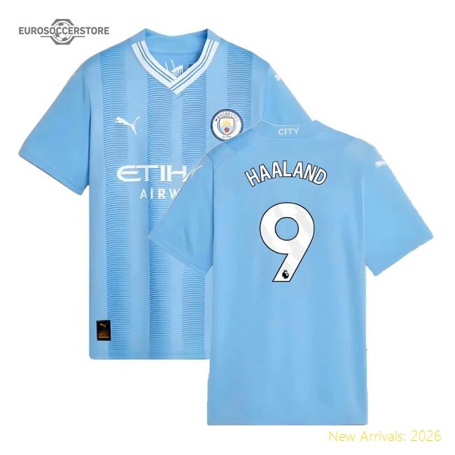 Premium 2023-2024 Man City Home Shirt (kids) (haaland 9) - Premium