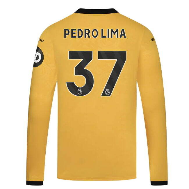 2025-2026 Wolves Long Sleeve Home Shirt (Pedro Lima 37)