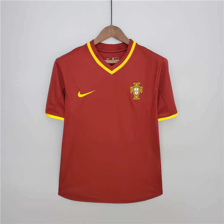 2000 Portugal Retro Soccer Jerseys Home Red Football Shirt - Official