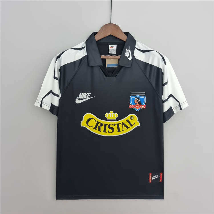 Colo-Colo Retro Soccer Jersey 1995 Black Away Football Shirt -