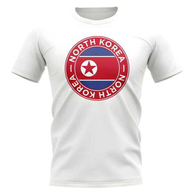 North Korea Football Badge T-Shirt (White)