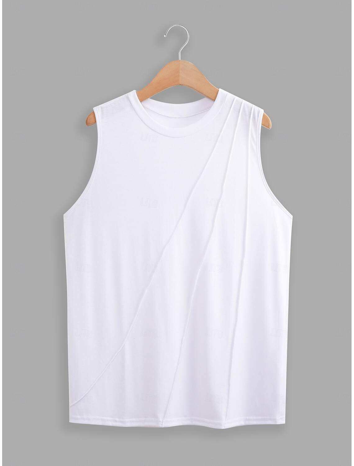 Women's Blouse Sleeveless Round Neck Asymmetrical Layered Elegant Draped Summer Spring Casual Workwear Regular Fit Versatile Top Clothing Apparel