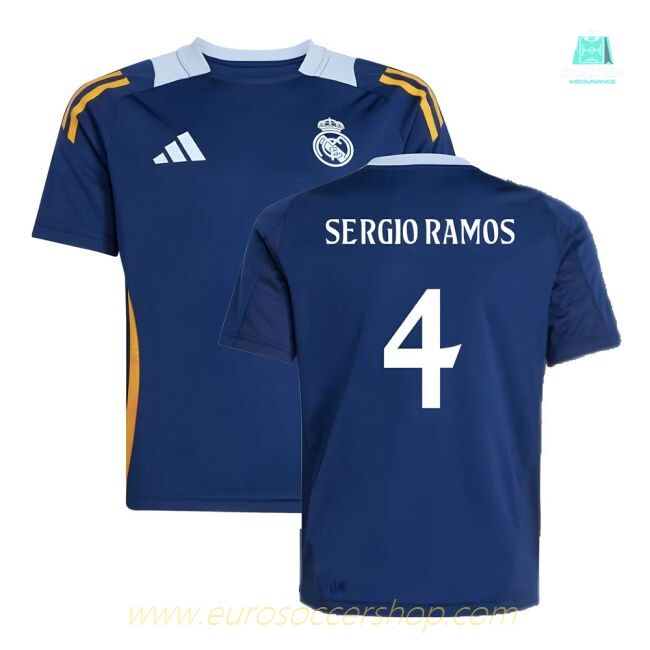2024-2025 Real Madrid Training Jersey (Navy) - Kids (Sergio Ramos 4)