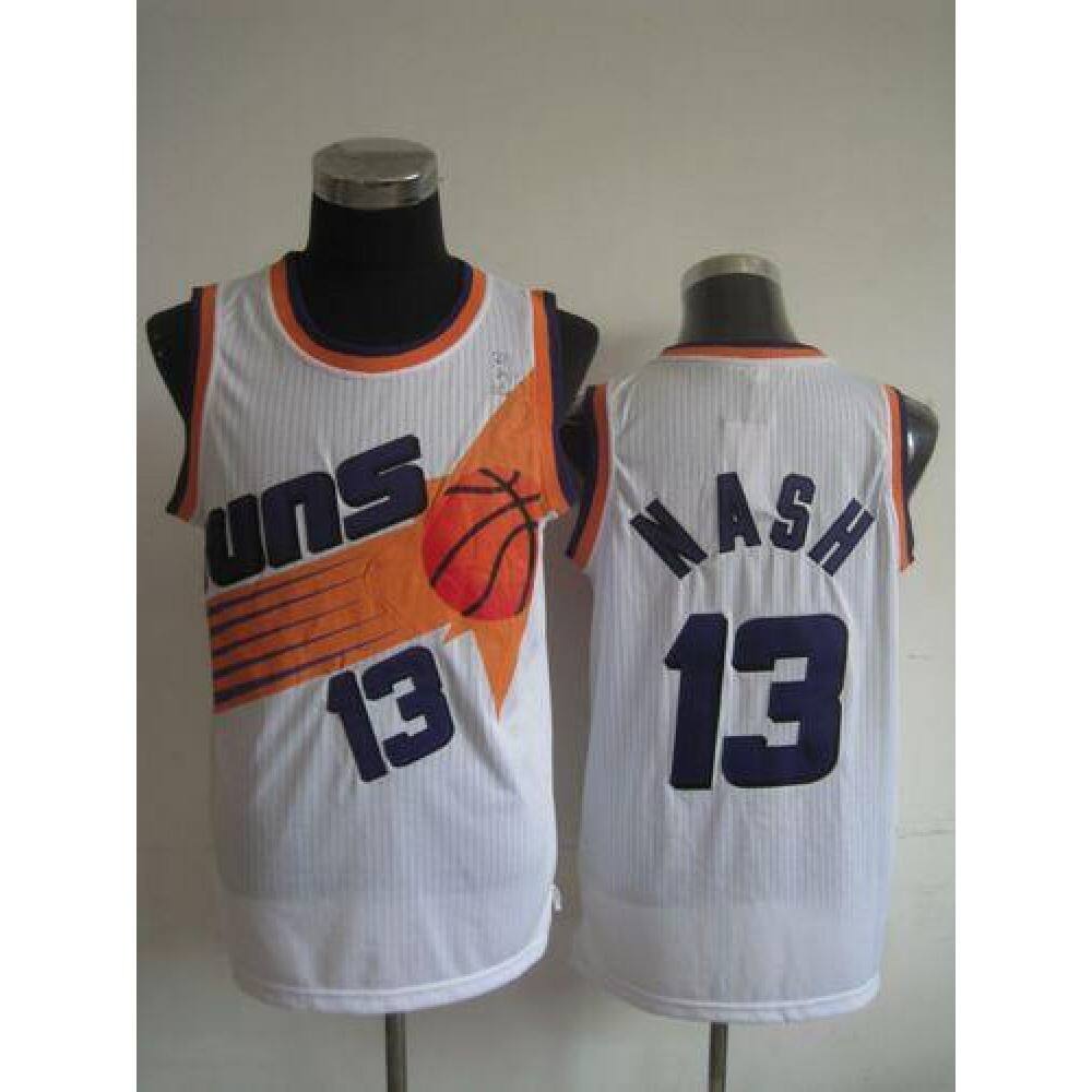 Suns #13 Steve Nash White Throwback Stitched NBA Jersey