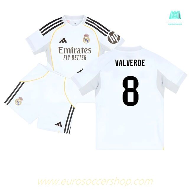 2025-2026 Real Madrid Home Youth Kit (Valverde 8)