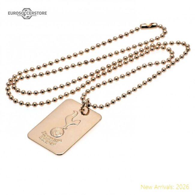 Authentic Tottenham Hotspur Fc Gold Plated Dog Tag & Chain - Premium