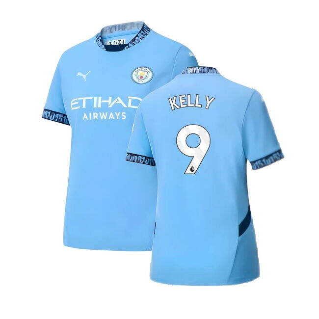 Authentic Design Football Man City Home Shirt Womens Kelly #9 2025...