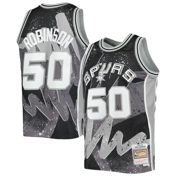 David Robinson SAS High-Quality Basketball Jersey - Black