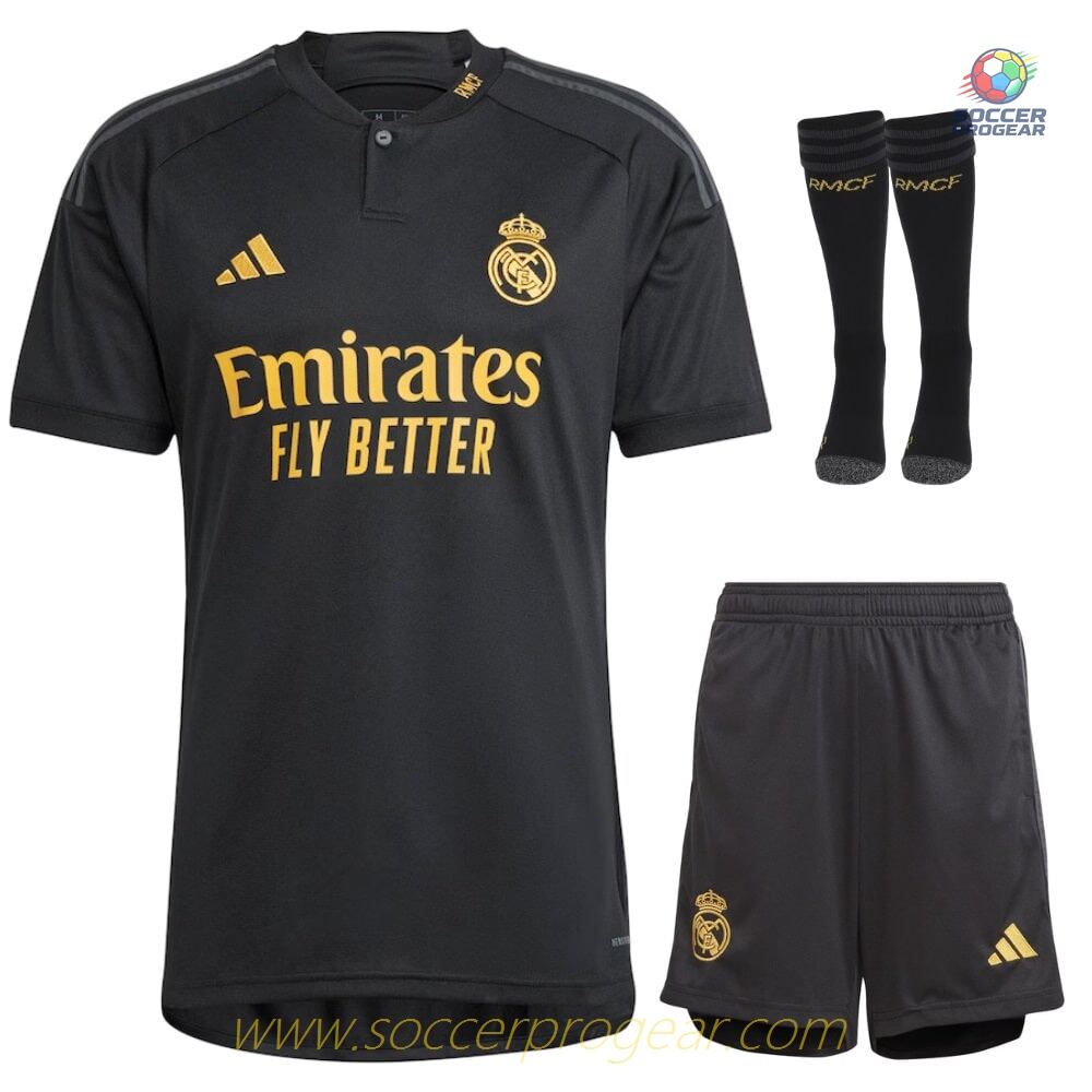 Real Madrid 2023 2024 Third Children's Edition Football Kit Team Shirt