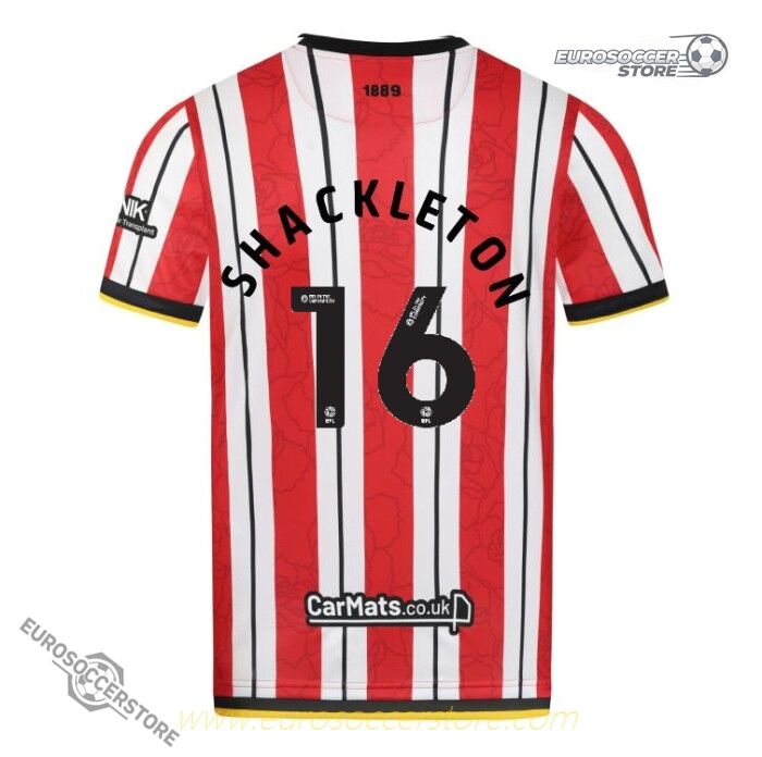 Sheffield United 24-25 Home Jersey with SHACKLETON 16 Printing