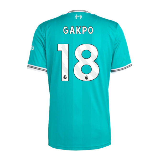Liverpool Official Third Football Shirt 2025-20 Gakpo 18 L S