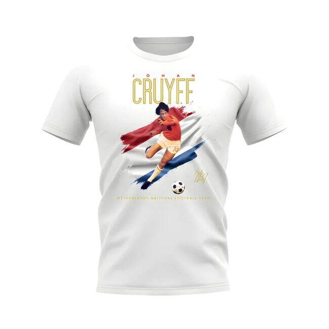 Johann Cruyff Holland Image T-Shirt (White)