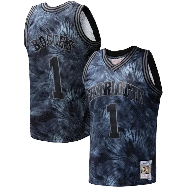 Muggsy Bogues CHA Swingman Jersey - retro Basketball - Black