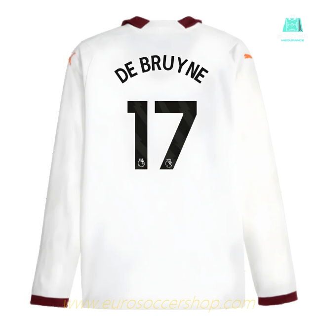 2023-2024 Man City Long Sleeve Away Shirt (DE BRUYNE 17)