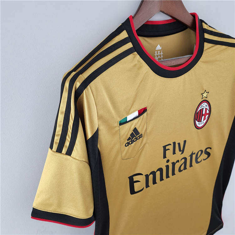 AC Milan 13-14 Retro Gold Football Shirt Soccer Jersey - Official