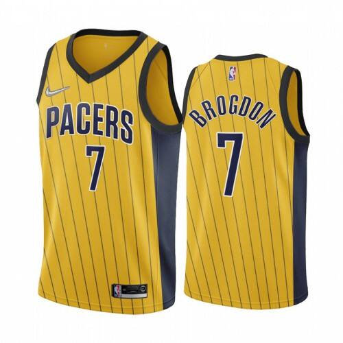 Indiana Indiana Pacers #7 Malcolm Brogdon Gold NBA Swingman 2020-21 Earned Edition Jersey Mens